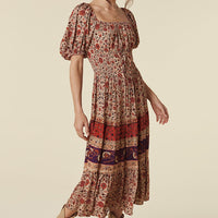LADY UNTAMED MIDI DRESS TEA LEAF