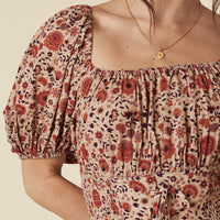 LADY UNTAMED MIDI DRESS TEA LEAF