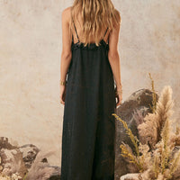 Lux Lisbon Lace Strappy Maxi Dress Onyx