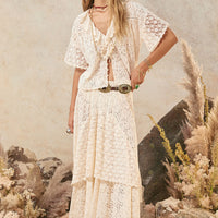 Lux Lisbon Lace Handkerchief Skirt Vintage Cream