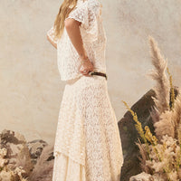 Lux Lisbon Lace Handkerchief Skirt Vintage Cream