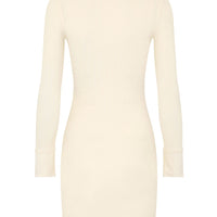 STELLA RIB HENLEY DRESS LIMESTONE