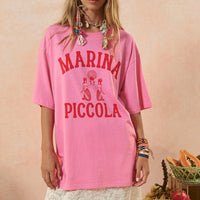 Marina Piccola Oversized Biker Tee Cosmos Pink