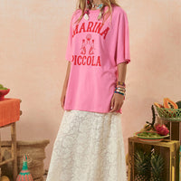 Marina Piccola Oversized Biker Tee Cosmos Pink