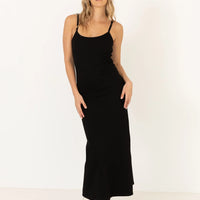 A LINE MAXI DRESS - BLACK