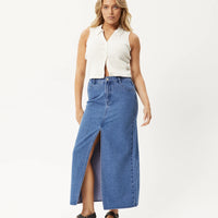 Eliza Organic Rib Sleeveless Shirt in White