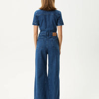 Miami Denim Flared Jumpsuit Authentic Blue