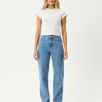 Leila Straight Leg Jean Worn Blue