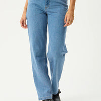 Leila Straight Leg Jean Worn Blue