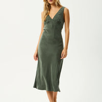 Gia Cupro Maxi Dress Deep Green