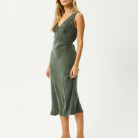 Gia Cupro Maxi Dress Deep Green