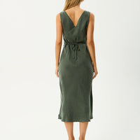 Gia Cupro Maxi Dress Deep Green