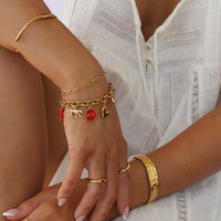 Gold personalised charm bracelet handcrafted in Australia