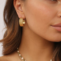 River Hoop Earrings Gold
