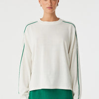 Pippa Long Sleeve Cream & Palm Green