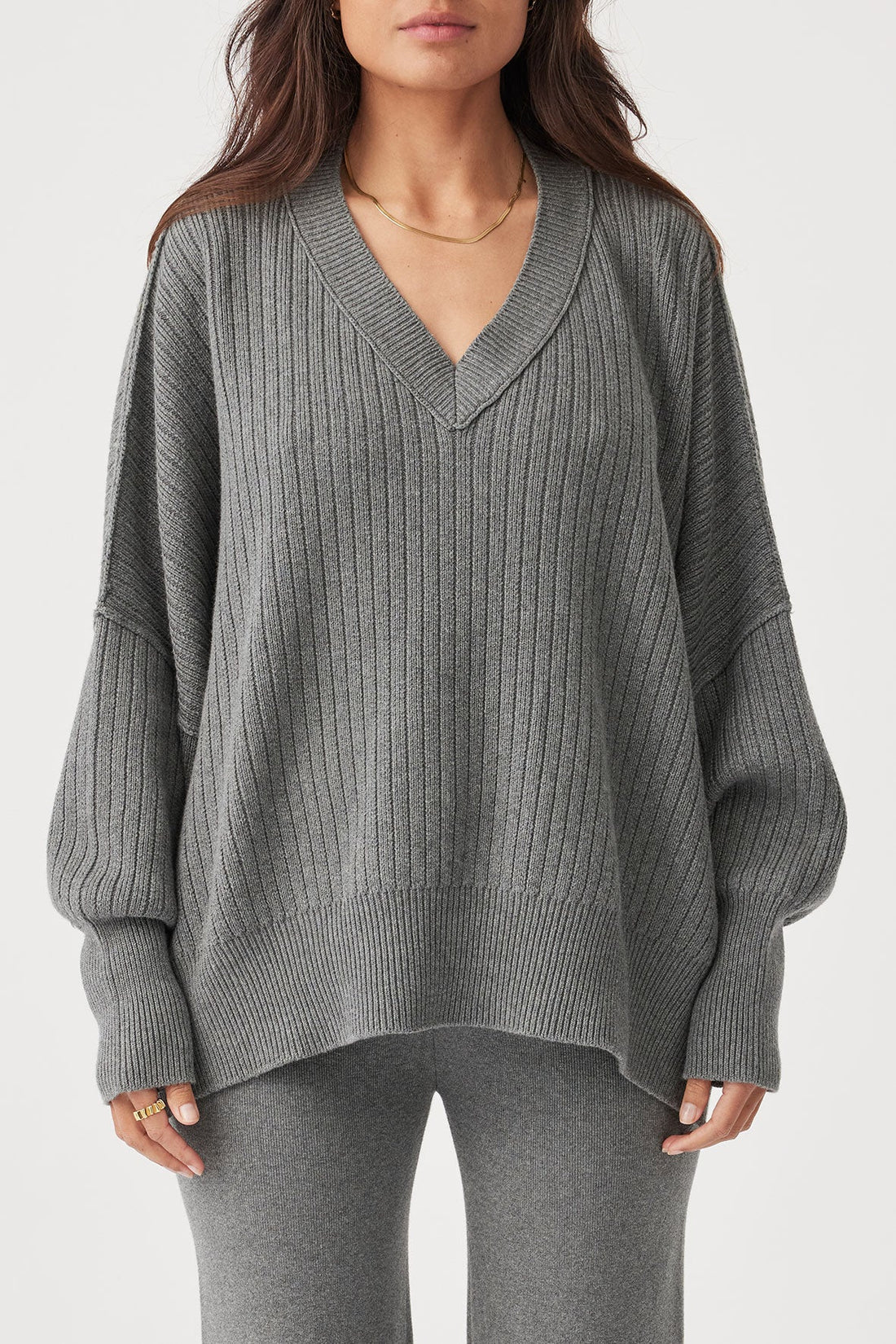 Vera Knit Sweater Dark Grey Marle