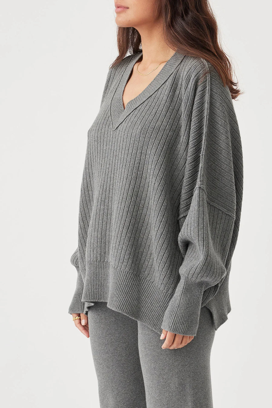 Vera Knit Sweater Dark Grey Marle