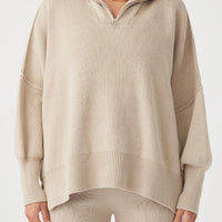 London Zip Knit Taupe