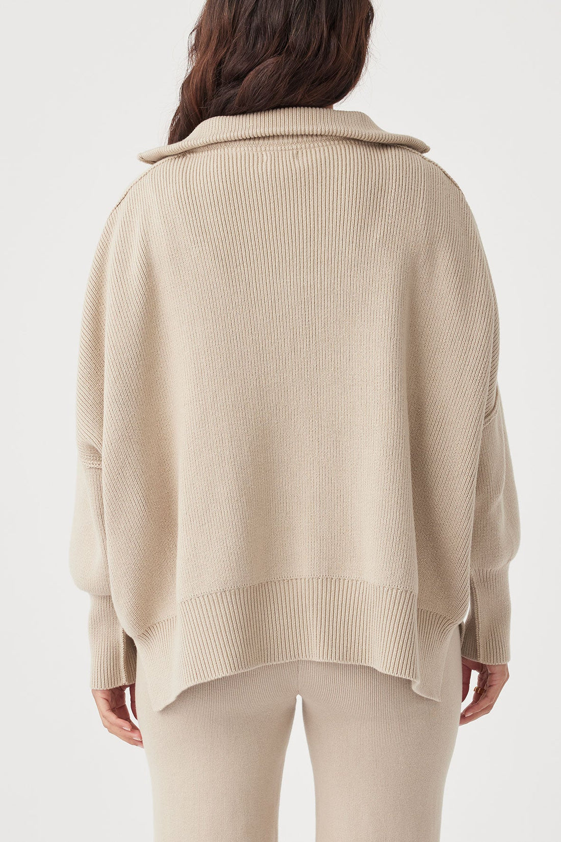 London Zip Knit Taupe