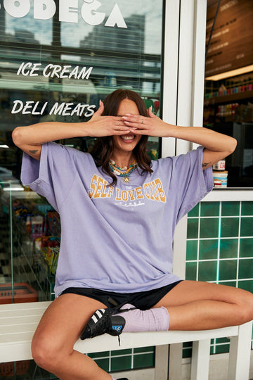 The Very Oversized Self Love Club Tee Purple