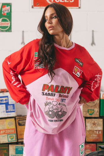 The Long Sleeve Mermaid Racing Tee Pink