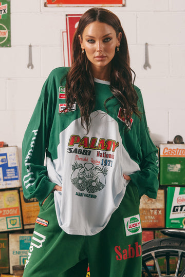 The Long Sleeve Mermaid Racing Tee Green