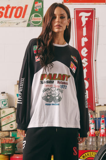 The Long Sleeve Mermaid Racing Tee Black