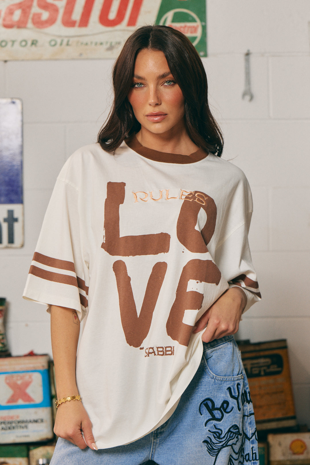 The Very Oversized Love Revolution Tee Off White