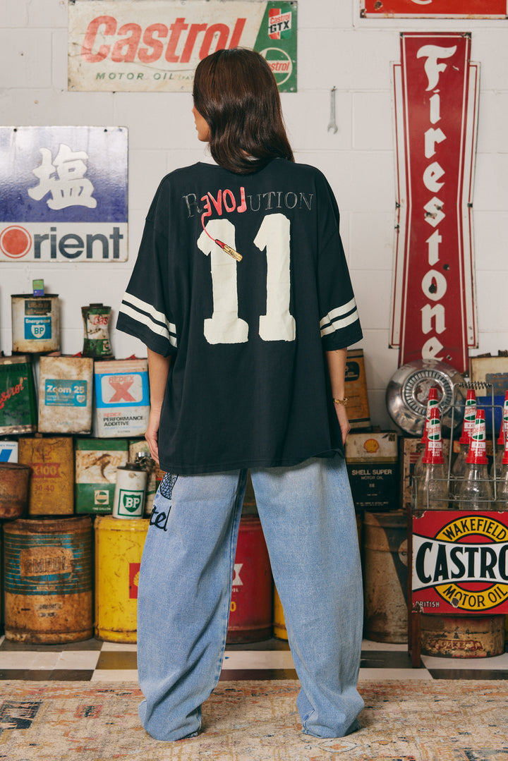 The Very Oversized Love Revolution Tee Black