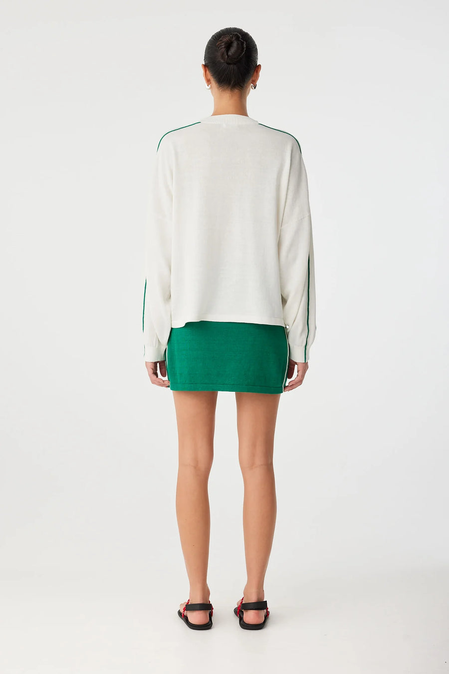 Pippa Long Sleeve Cream & Palm Green