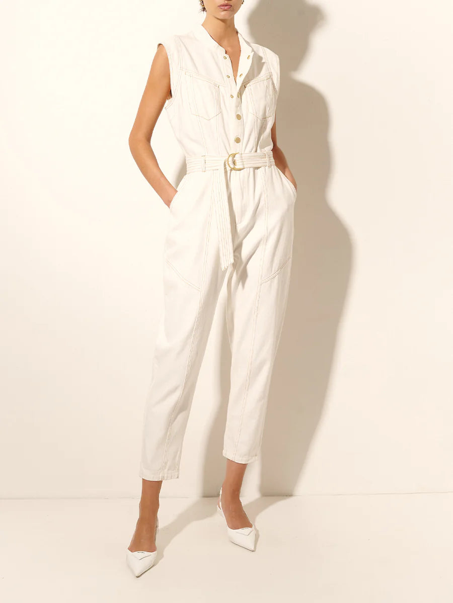 Azalia Denim Boiler Suit Cream