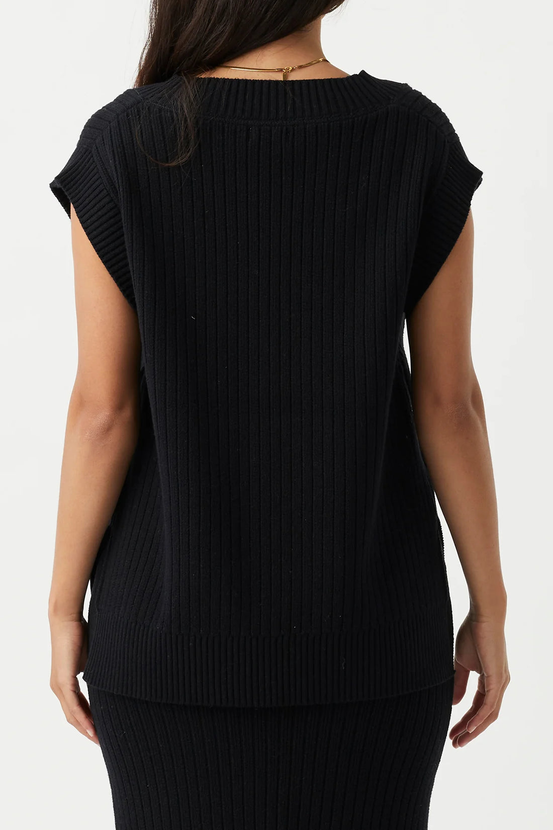 Vera Organic Knit Vest Black