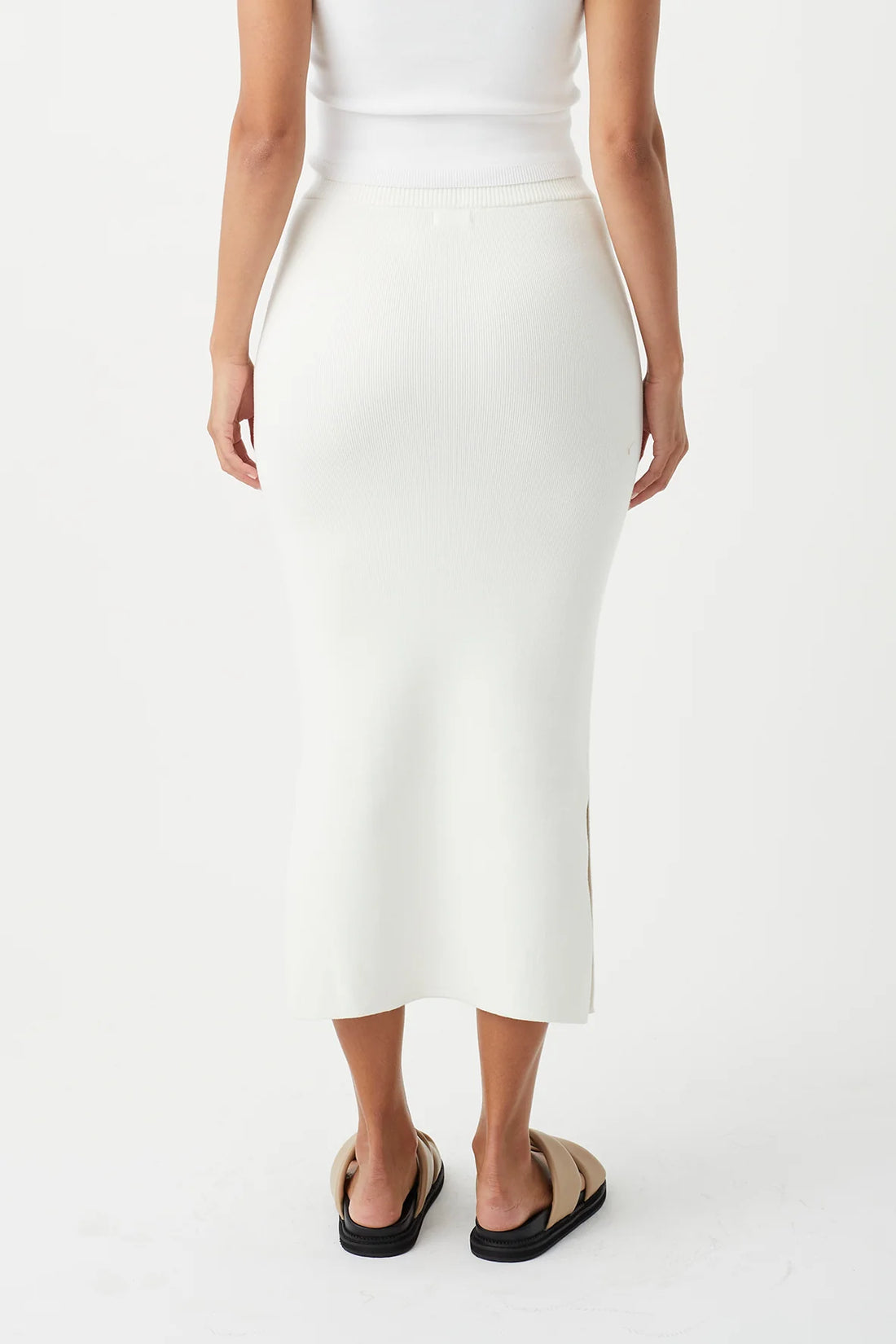 Harper Organic Knit Skirt Cream