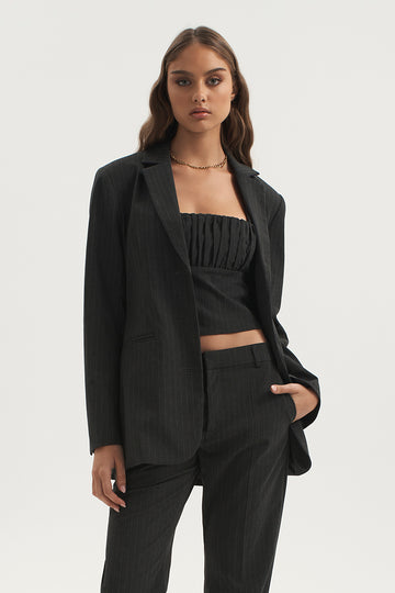 BRIGETTE PINSTRIPE BLAZER GREY