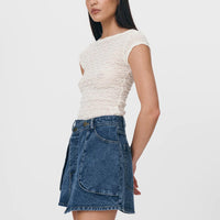 Bria Organic Denim mini Skirt Washed indigo
