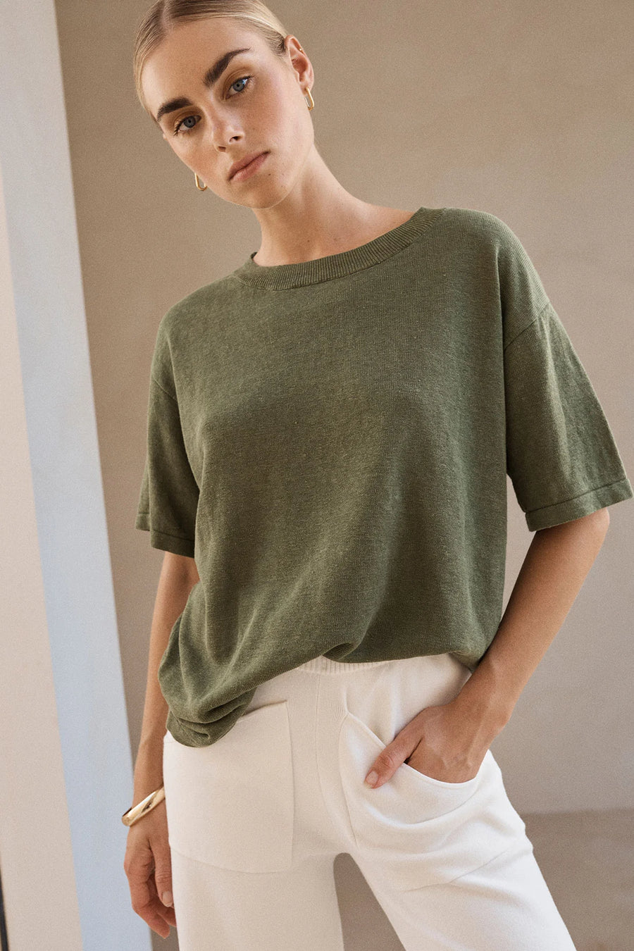 Hugo Linen T-shirt Caper