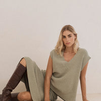 Vera Organic Knit Vest Sage