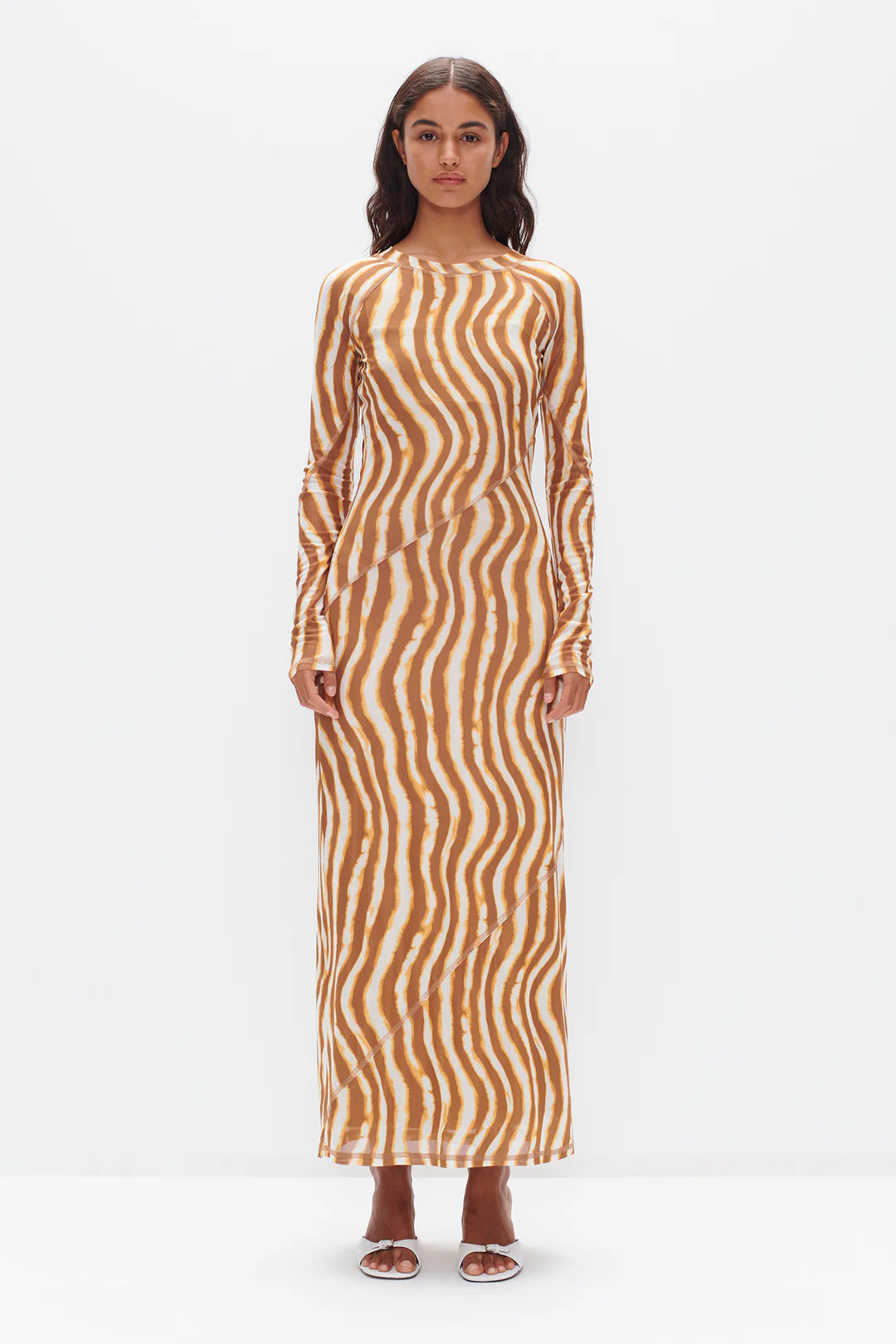 Carla Long Sleeve Dress Tie Dye Stripe