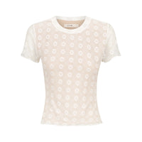 Chrissy Lace Tee Daisy Check Lace