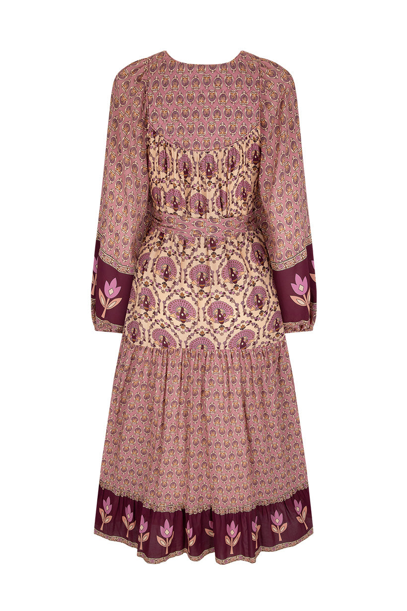 Chateau Boho Midi Dress Grape