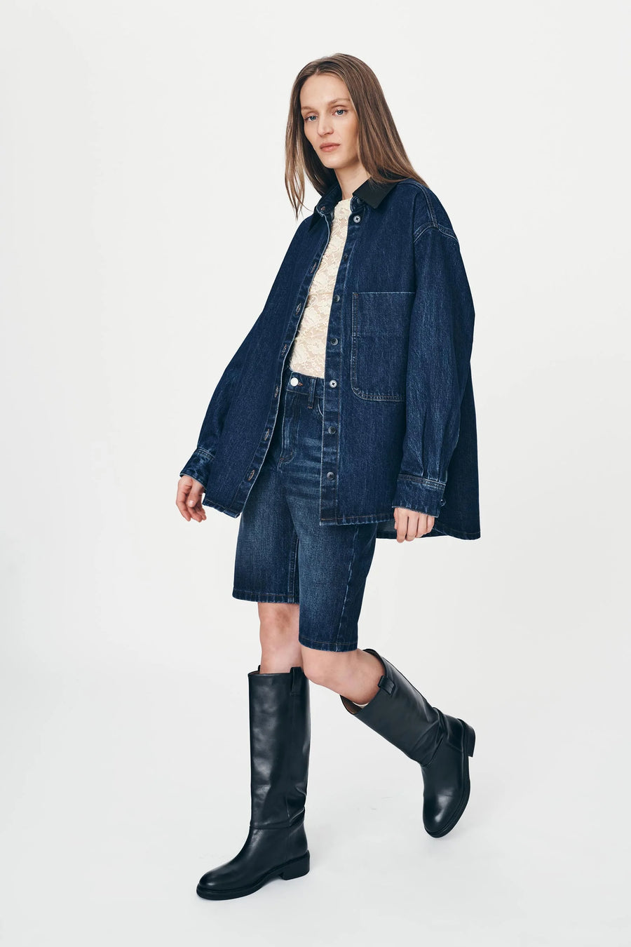 Clancy Oversized Jacket Indigo