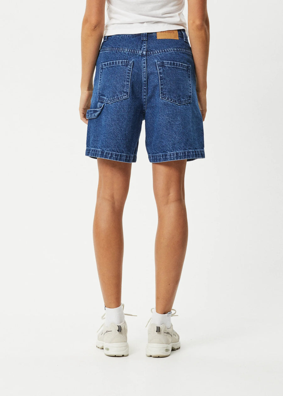 Emilie Hemp Denim Workwear Short in Authentic Blue