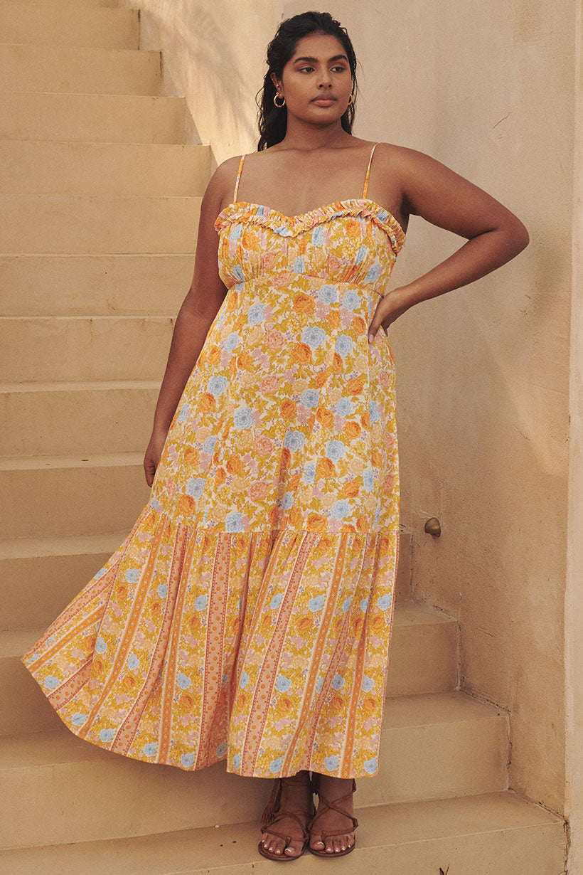 Enchanted Wood Strappy Maxi Dress Dandelion