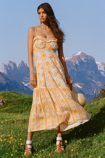 Enchanted Wood Strappy Maxi Dress Dandelion