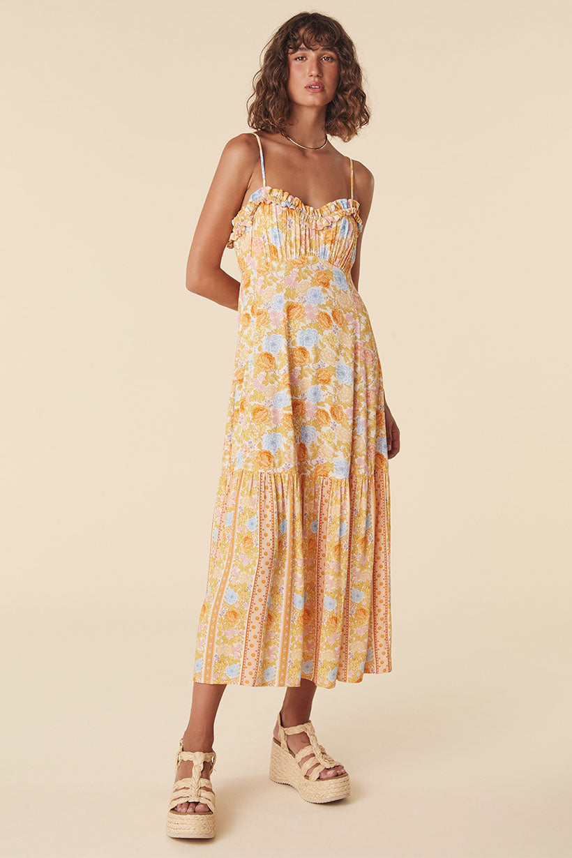 Enchanted Wood Strappy Maxi Dress Dandelion