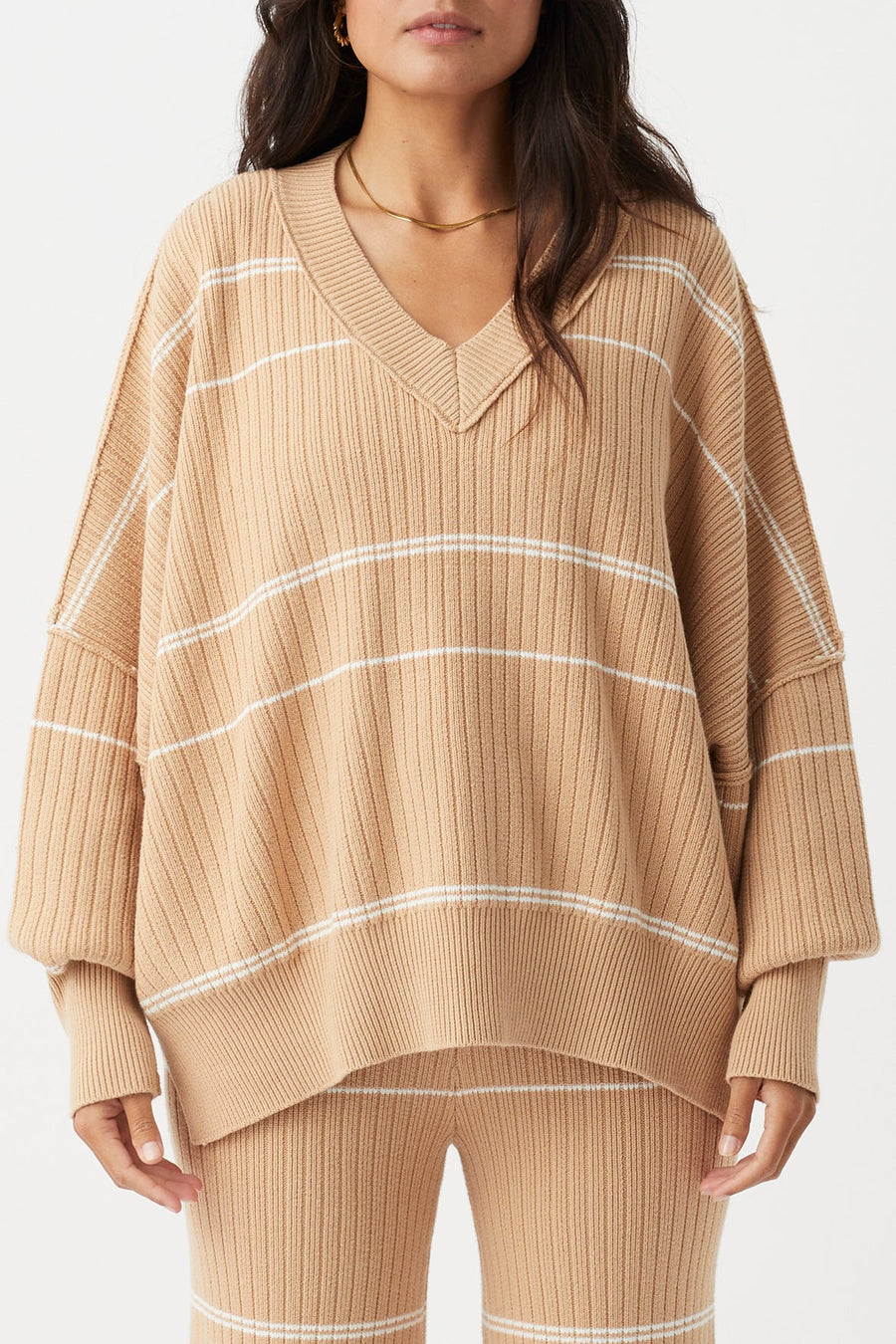 Vera Organic Knit Honey Stripe