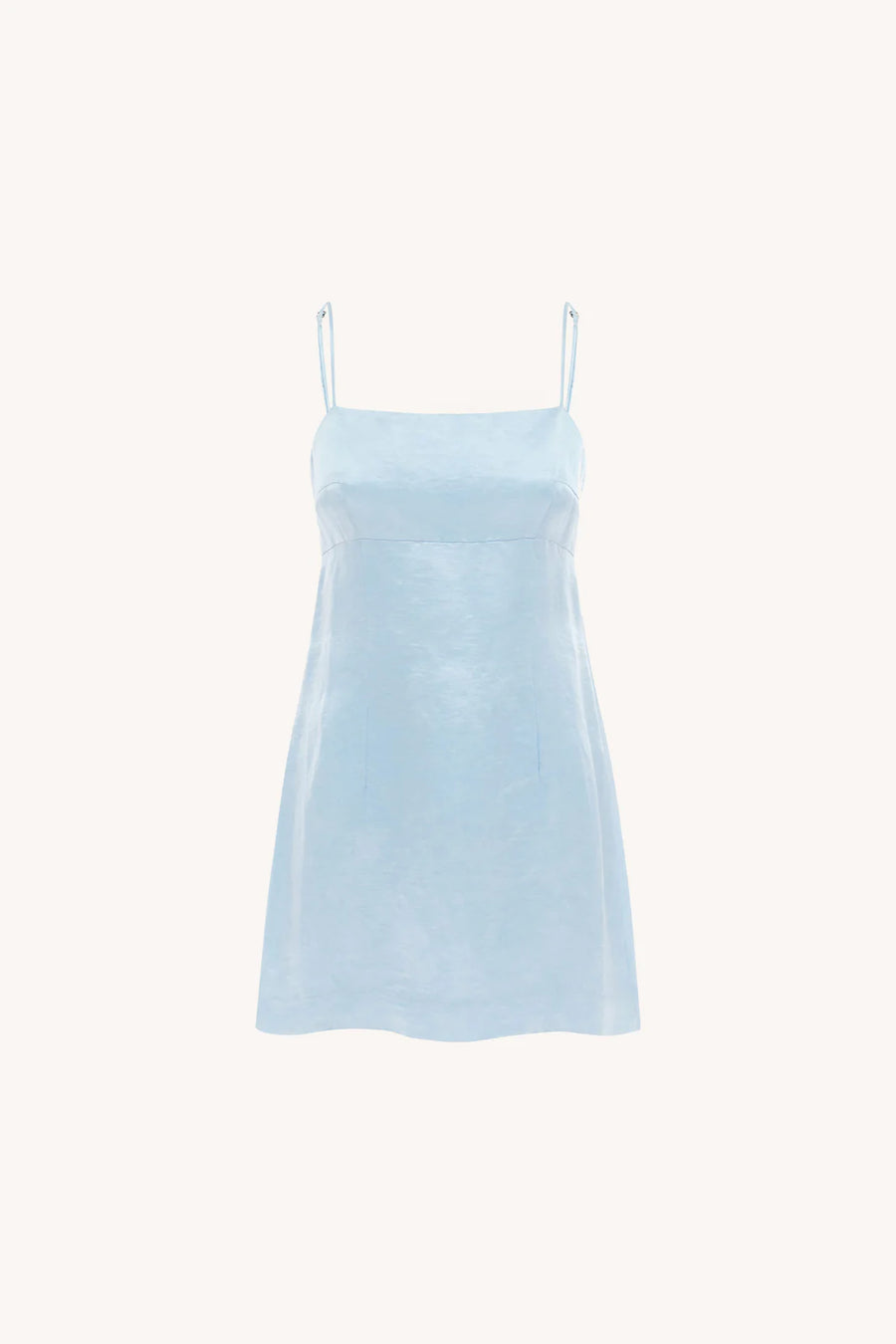 Gwen Silk Linen Mini Dress Baby Blue