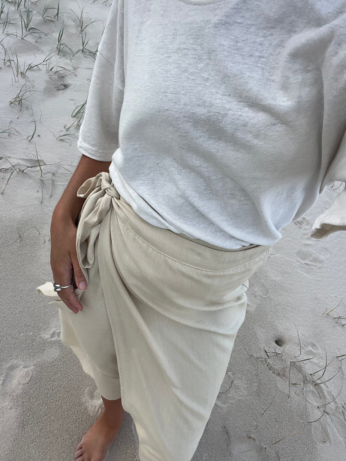 Quinn Wrap Midi Skirt Sand