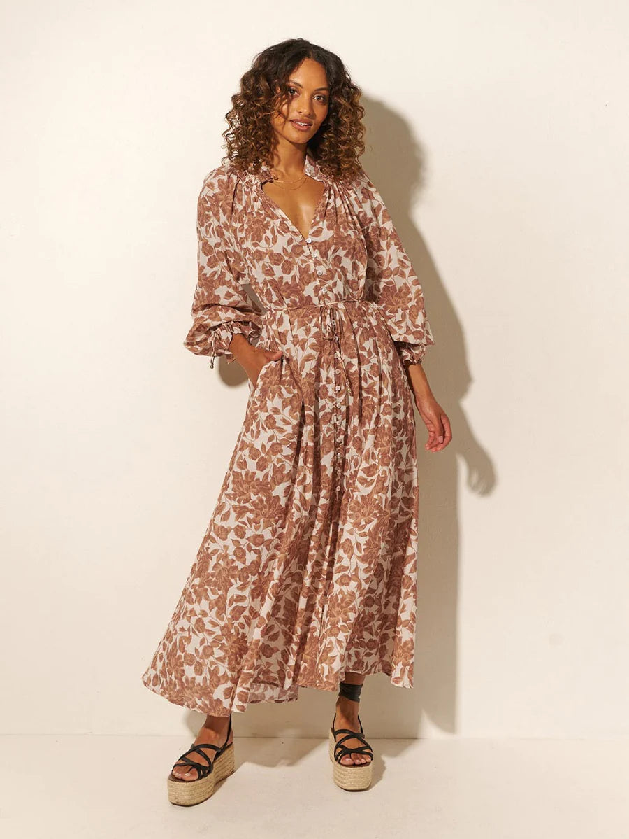 Milano Maxi Dress Walnut
