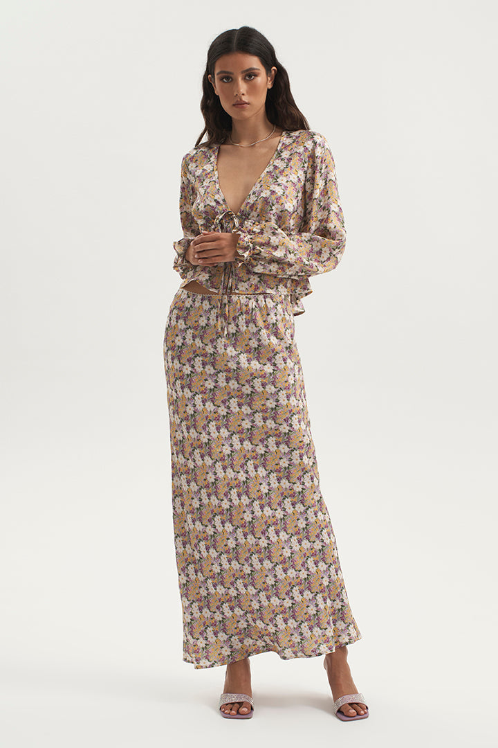 CHASE BIAS MAXI SKIRT FLORAL